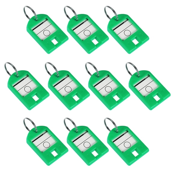Uxcell 40x27mm Plastic Key Tags with Split Keyring Green 10 Count
