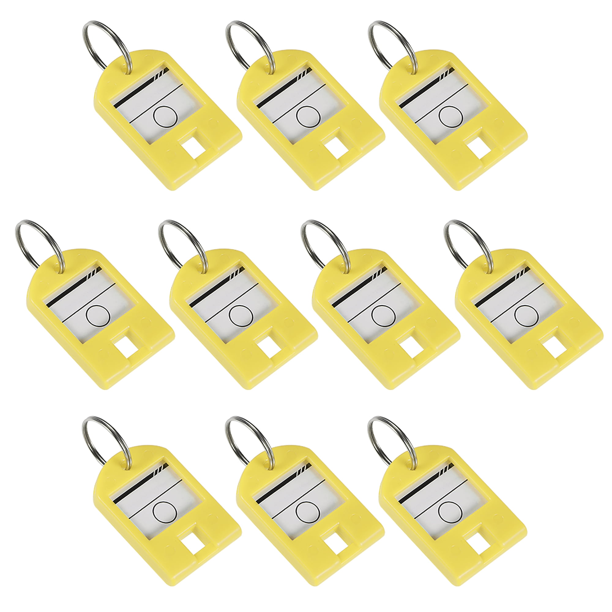 Uxcell 40x27mm Plastic Key Tags with Split Keyring Light Yellow 10 ...