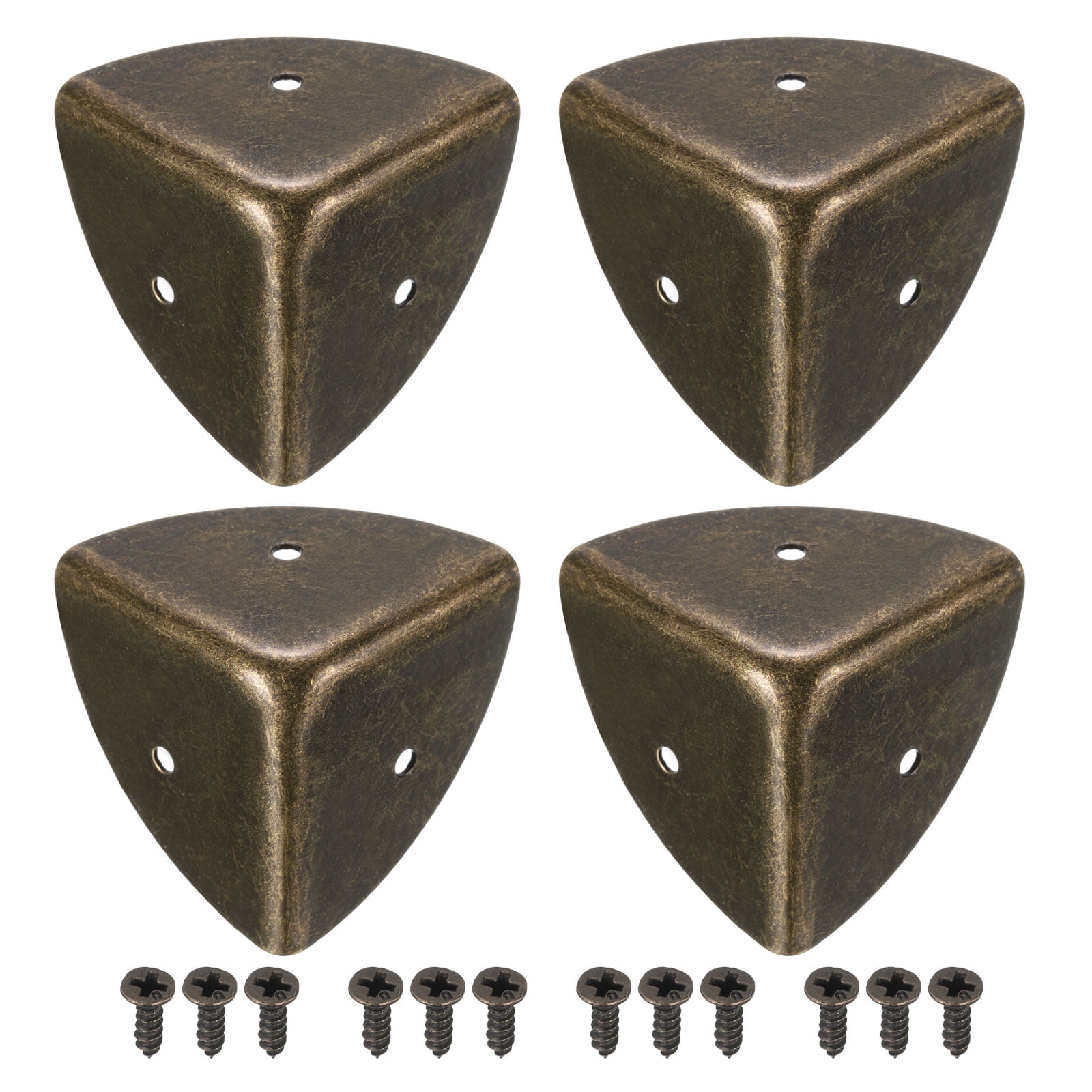 Uxcell 40x40x40mm Metal Box Corner Protectors Edge Guard Bronze Tone ...