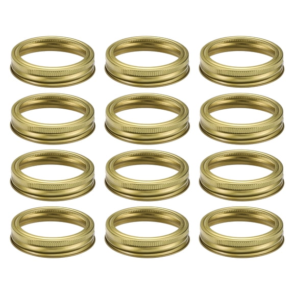 Uxcell 42Pcs Canning Rings Regular Mouth, 70mm Metal Canning Jar Rings for Mason Jar Gold Tone