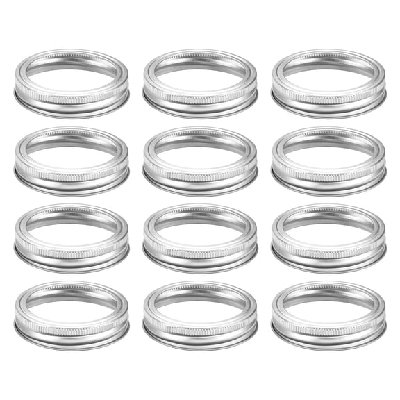 Uxcell 42Pcs Canning Rings Regular Mouth, 86mm Metal Canning Jar Rings for Mason Jar Silver