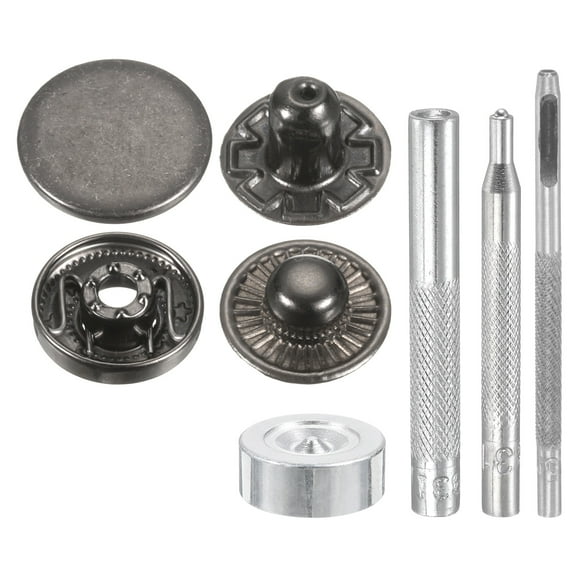 Uxcell 42Set 15mm Leather Snap Fastener Kit 2.76" Long w 4 Install Tools, Gun