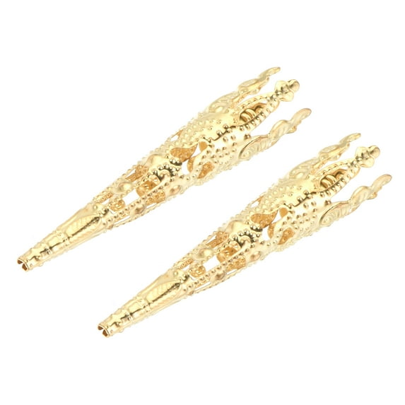 Uxcell 42mm Alloy Corsage Decorative Holder Vase for Wedding Party Prom Dark Gold Tone 2 Pack