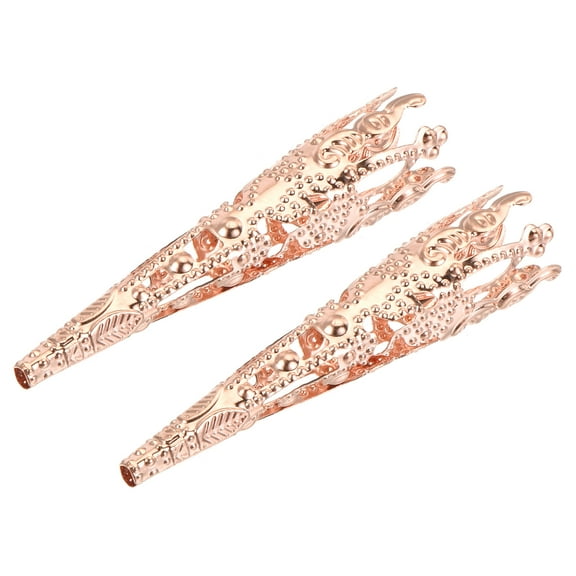 Uxcell 42mm Alloy Corsage Decorative Holder Vase for Wedding Party Prom Rose Gold 2 Pack
