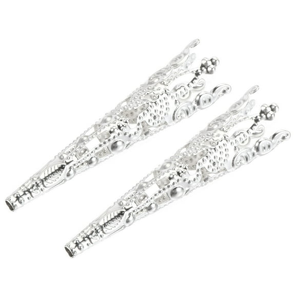 Uxcell 42mm Alloy Corsage Decorative Holder Vase for Wedding Party Prom Silver Tone 2 Pack