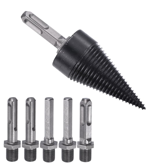 Uxcell 42mm Firewood Log Splitter Drill Bit Removable Electric Drills Screw Cone Driver 7Pcs/1Set