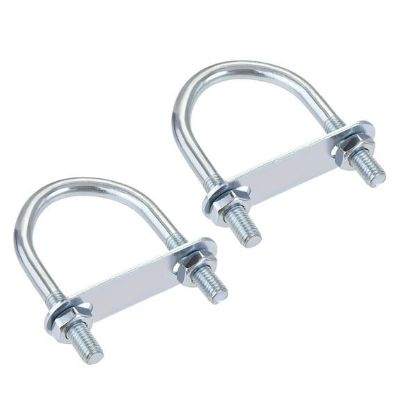 Uxcell 42mm Inner Width 75mm Length Round U-Bolt Steel M8 2 Sets