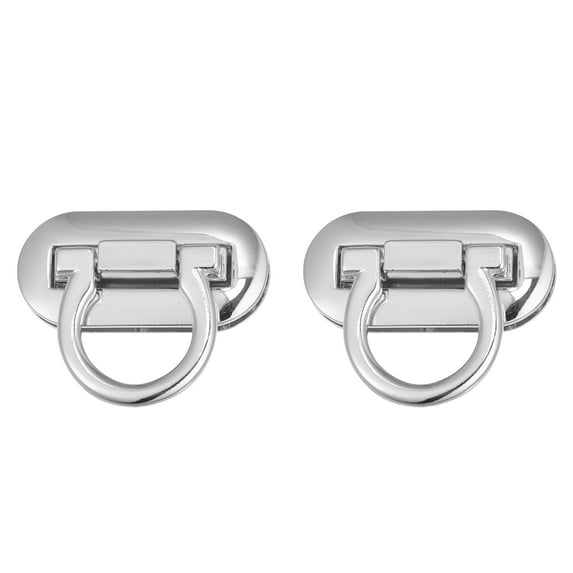 Uxcell 42mm x 20mm Alloy Turn Lock Clasp Purse Closure Twist Buckle 2Pack(Silver)