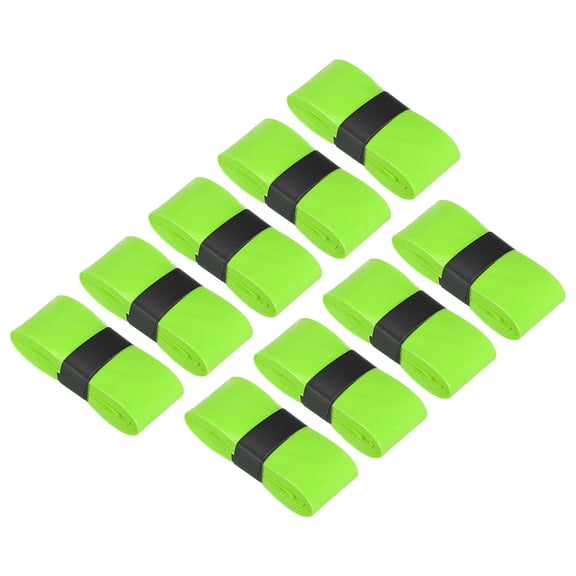 Uxcell 43.3" Non-Slip PU Tennis Racket Overgrip Tape Wraps with Hole Fluorescent Yellow 9 Pack
