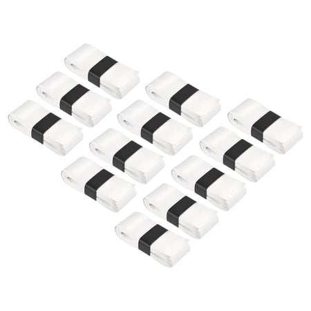 Uxcell 43.3" Non-Slip PU Tennis Racket Overgrip Tape Wraps with Hole White 12 Pack