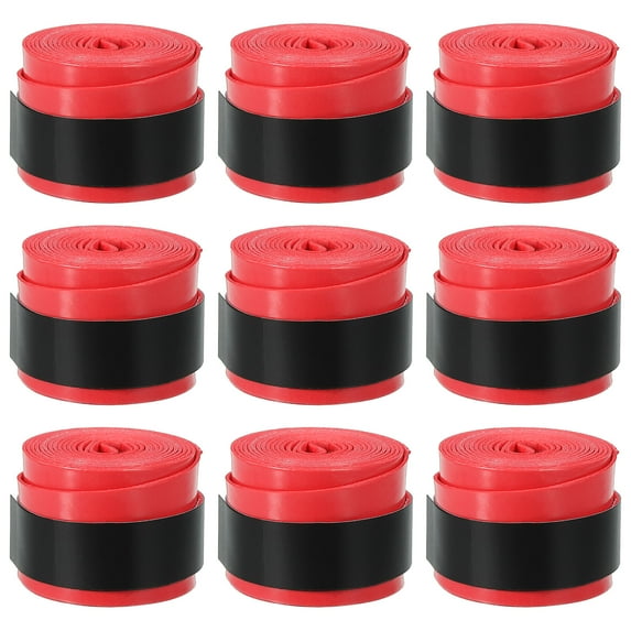 Uxcell 43.3" Absorb Sweat Non-Slip Tennis Racket Overgrip Tape Wraps Red 9 Pack