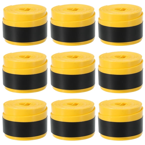 Uxcell 43.3" Absorb Sweat Non-Slip Tennis Racket Overgrip Tape Wraps Yellow 9 Pack
