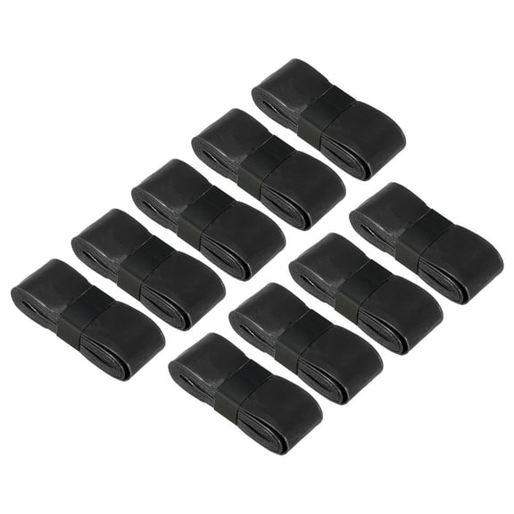 Uxcell 43.3" Non-Slip PU Tennis Racket Overgrip Tape Wraps with Hole Black 9 Pack