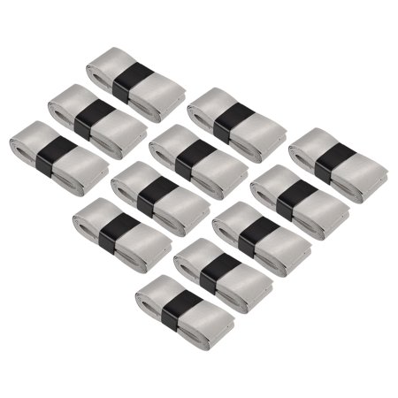 Uxcell 43.3" Non-Slip PU Tennis Racket Overgrip Tape Wraps with Hole Grey 12 Pack