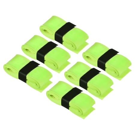 Uxcell 43.3" Non-Slip PU Tennis Racket Overgrip Tape Wraps with Hole Light Green 6 Pack