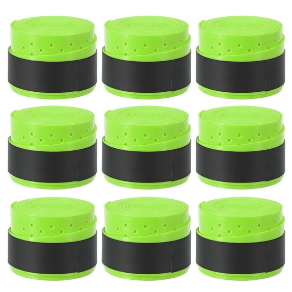 Uxcell 43.3" Non-Slip Tennis Racket Overgrip Tape Wraps with Hole Fluorescent Yellow 9 Pack