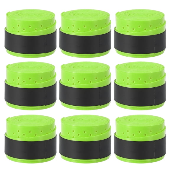 Uxcell 43.3" Non-Slip Tennis Racket Overgrip Tape Wraps with Hole Fluorescent Yellow 9 Pack