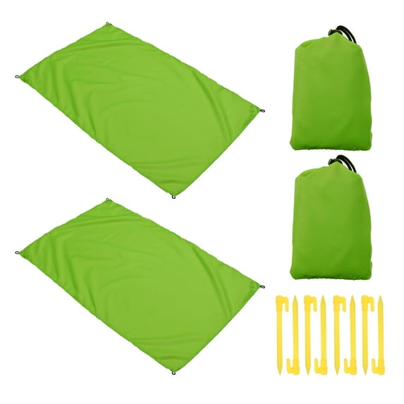 Uxcell 43" x 28" Beach Blanket Waterproof Picnic Mat with Carry Bag Green, 2 Pack