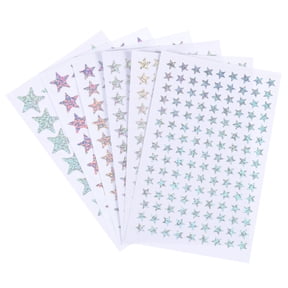 Uxcell 4360 Pcs Star Reward Stickers, 2 Sizes 60 Sheet Sparkling Self Adhesive Colorful Sticker, Silver Tone