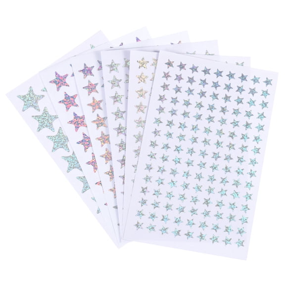 Uxcell 4360 Pcs Star Reward Stickers, 2 Sizes 60 Sheet Sparkling Self Adhesive Colorful Sticker, Silver Tone
