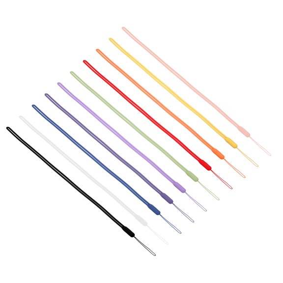 Uxcell 43cm Silicone Wrist Strap Lanyards, 10 Pcs Long Soft Lanyard Wristlet String Badge Lanyard, 10 Colors