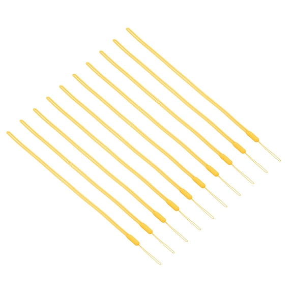 Uxcell 43cm Silicone Wrist Strap Lanyards, 10 Pcs Long Soft Lanyard Wristlet String Badge Lanyard, Yellow