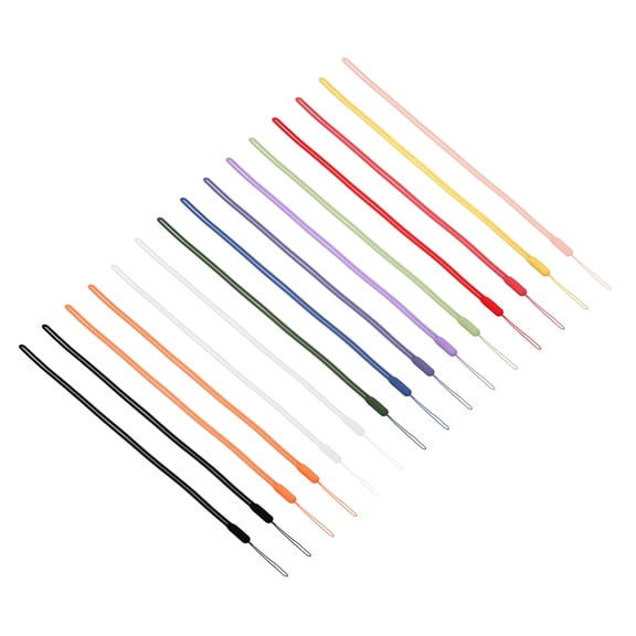 Uxcell 43cm Silicone Wrist Strap Lanyards, 15 Pcs Long Soft Lanyard Wristlet String Badge Lanyard, 12 Colors