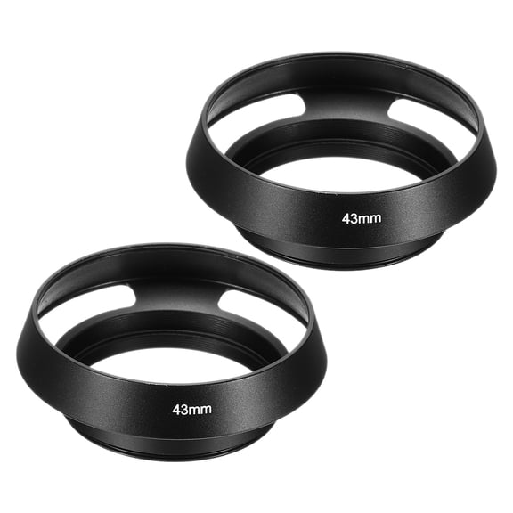 Uxcell 43mm Lens Hood, 2Pcs Standard Vented Matte Surface Inside Lens Hood, Black
