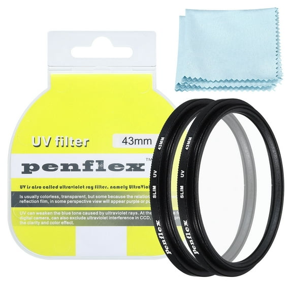 Uxcell 43mm UV Filter, 2 PCS Protection Filter Camera Lens Filter Aluminum Optical for 43mm Camera Lens Filter