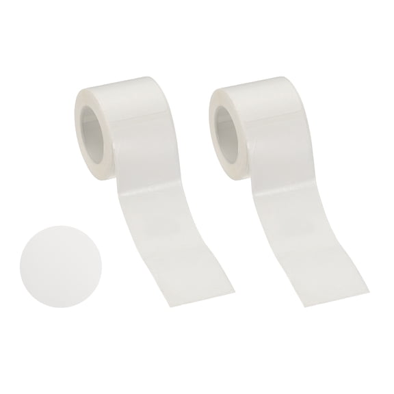 Uxcell 440 Pcs Thermal Labels, 1.2x1.2" Round Thermal Printer Labels Stickers Self Adhesive Tags Paper 2 Rolls Small Waterproof for Printer Small Business Name Tag Barcode, White