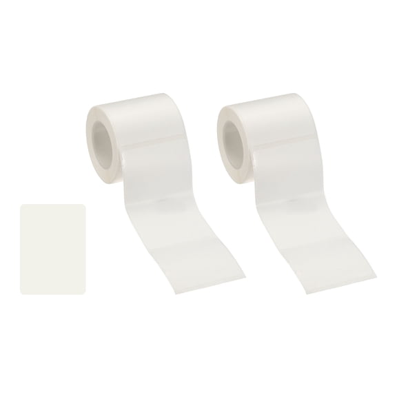 Uxcell 440 Pcs Thermal Labels, 1.6x1.2" Square Thermal Printer Labels Stickers Self Adhesive Tags Paper 2 Rolls Small Waterproof for Printer Small Business Name Tag Barcode, White