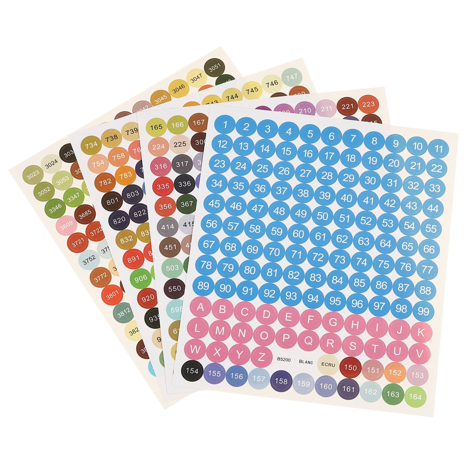 Uxcell 447 Color Diamond Painted Number Stickers, 2 Sets Multi-Colors ...