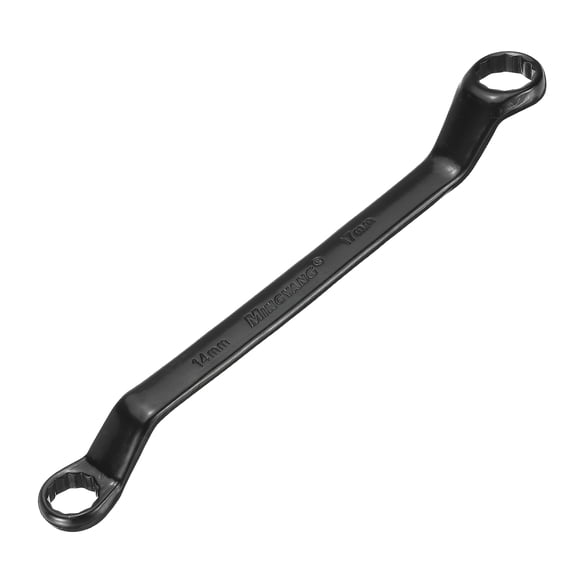 Uxcell 45 Degree Offset Box End Wrench 14 x 17mm Metric 12 Point Double End Black