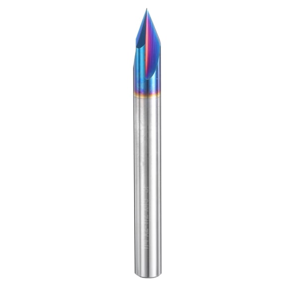 Uxcell 45 Degree V Groove Engraving Router Bit for CNC Tip and 3 Flutes 1/4 inch Shank Carving Bit Carbide End Mill