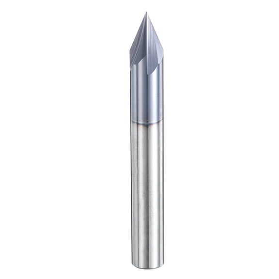 Uxcell 45 Degree V Groove Engraving Router Bit for CNC Tip and 4 Flutes 1/4 inch Shank Carving Bit Carbide End Mill