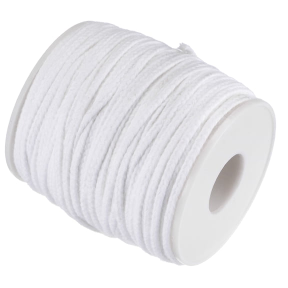 Uxcell 45 PLY 200 Ft Long 2.7mm Flat Wide Cotton Braided Candle Wick