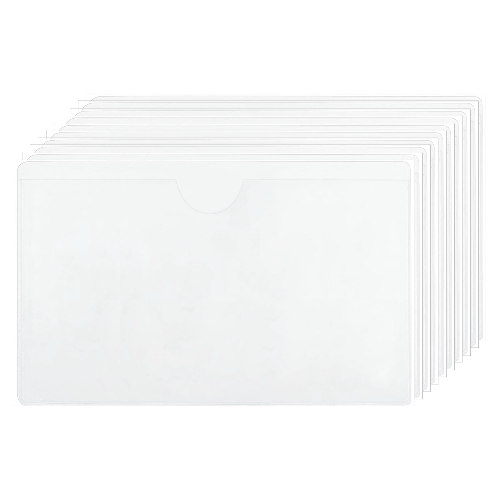 Uxcell 45 Pcs Self Adhesive Index Card Pockets with Top Open, 4.7" x 4.7" Clear Plastic Labels Holders Card Holder for Libraries Organizing and Protecting Index Cards, Transparent