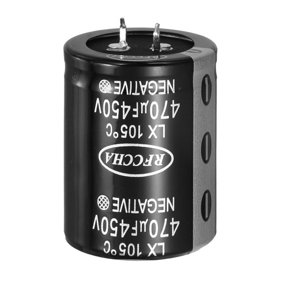 Uxcell 450V 470uF Snap in Electrolytic Capacitor, 2 Pin Audio Amplifier Aluminum Electrolytic Capacitor for Filter Audio Smart Home Appliances(Black,46x35mm)