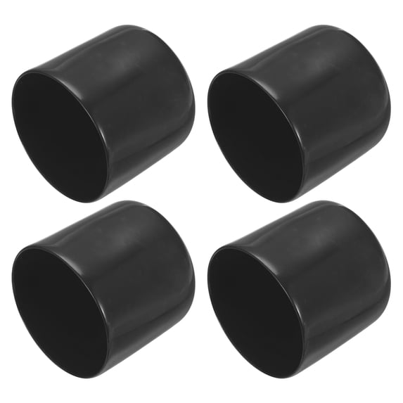 Uxcell 45MM Vinyl Rubber End Caps, 4 Pack Round Bolt Screw Covers Caps for Metal Tubing Bolts, Black