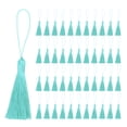 thumbnail image 1 of Uxcell 45Pcs Mini Silky Bookmark Tassels, Handmade Soft Floss Craft Tassels with Cord Loop, Lake Green, 1 of 6