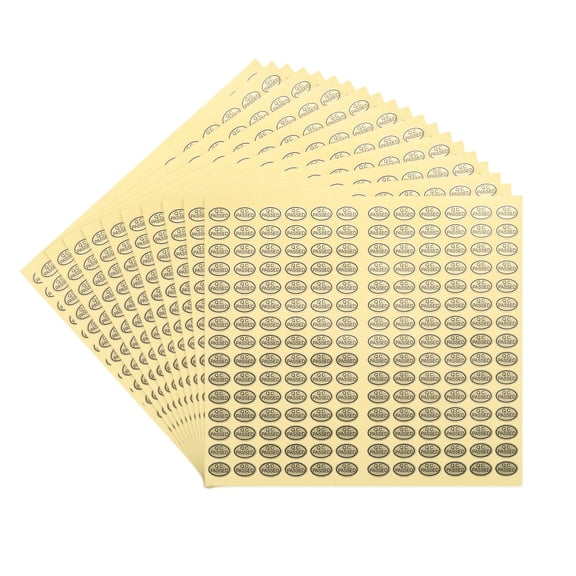 Uxcell 45Pcs QC Passed Stickers Oval Shape Adhesive Labels 9 x 13mm for Quality Control Warehouse Stock,Gold