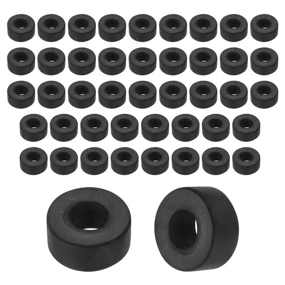 Uxcell 45Pcs Rubber Spacers, 11mm OD, 5mm ID, 5mm Thick Black Round Anti Vibration Rubber Pads Isolation Bushings Washer for Home Cars Boat(0.43" OD x 0.2" ID x 0.2" Thick)