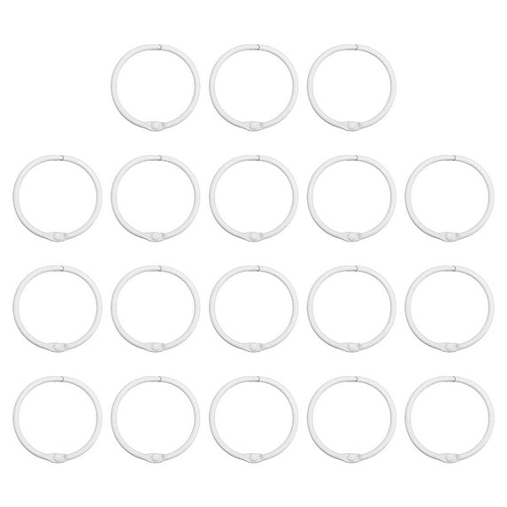 Uxcell 45mm Loose Leaf Binder Rings, 18 Pack 3mm Metal Flash Card Book Binding Rings for Key Chain Card, White