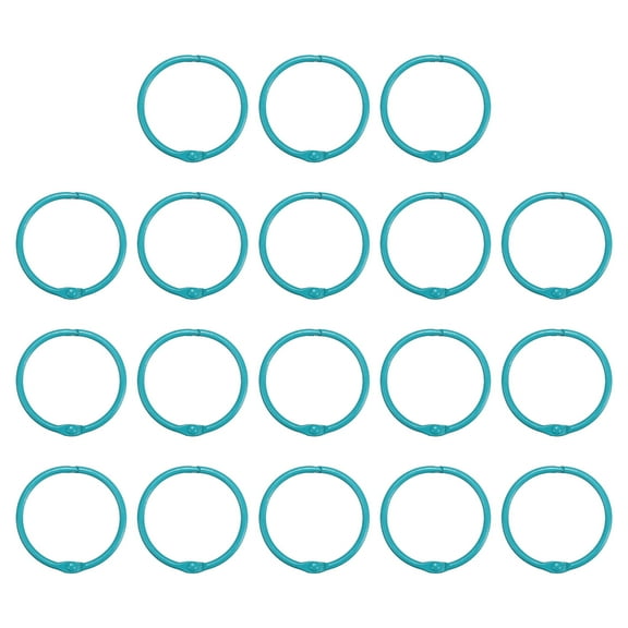 Uxcell 45mm Loose Leaf Binder Rings, 18Pcs 3mm Metal Flash Card Book Binding Rings for Key Chain Card, Light Blue