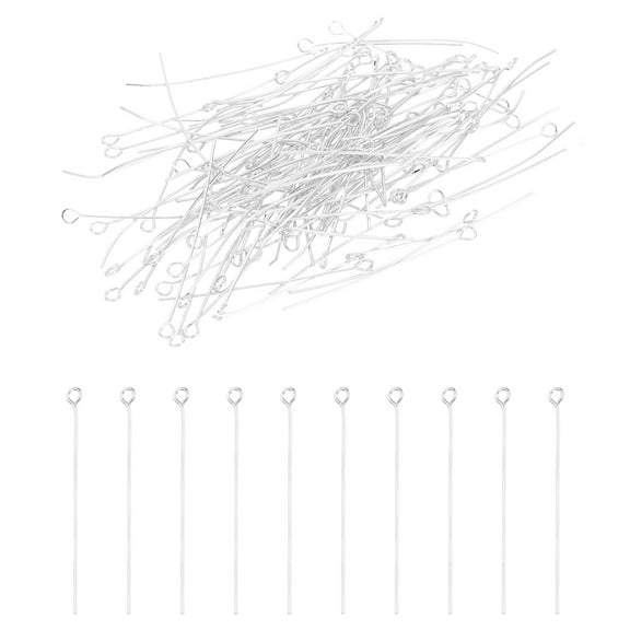 Uxcell 45mm Open Eye Pins, 150Pcs 23 Gauge Metal Head Pins Needles, Silver Tone