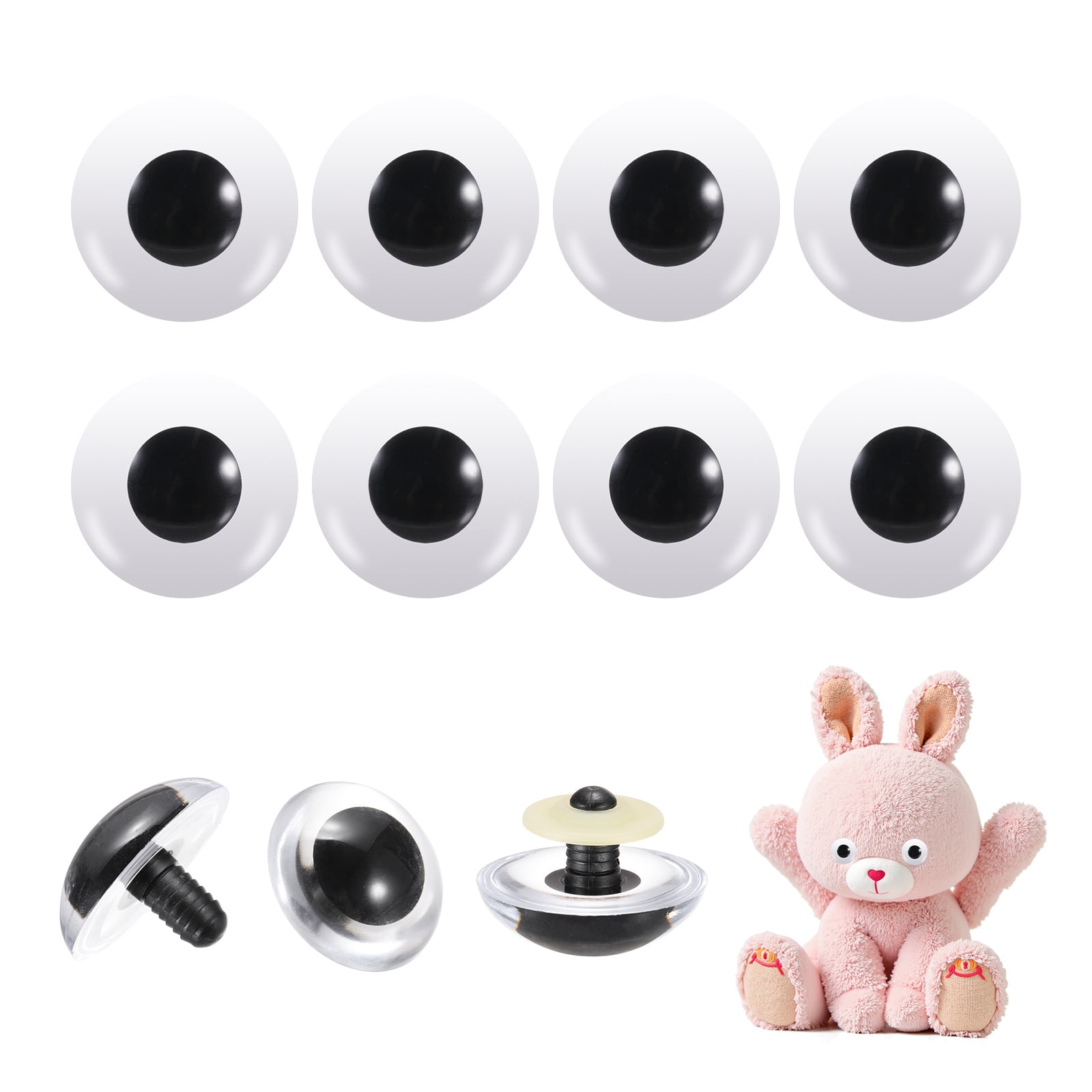 Uxcell 45mm Safety Eyes, 26Pcs Realistic Doll Crocheting Safety Eyes Black