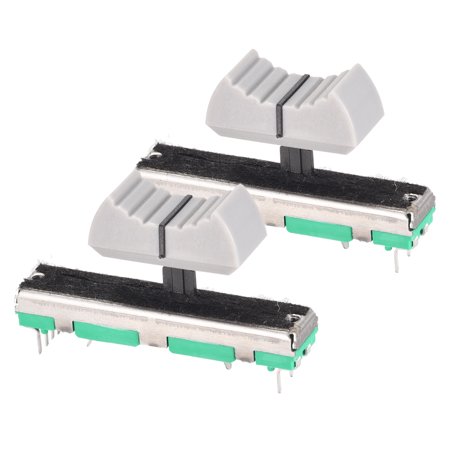 Uxcell 45mm Straight Slide Potentiometer B10K Ohm Dual Channel With Knobs 2pack