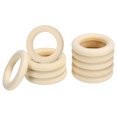 thumbnail image 1 of Uxcell 45mm Unfinished Wooden Rings, 10 Pack Natural Solid Circle Rings DIY Craft Unfinished Wooden Rings, Wood Color, 1 of 6