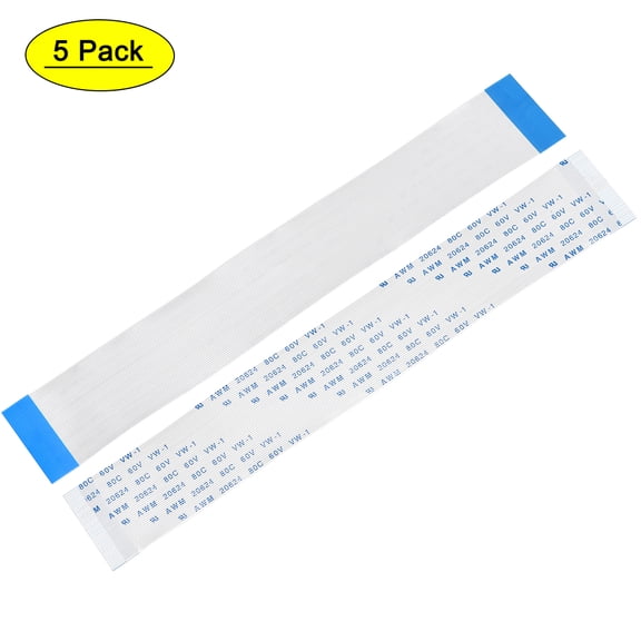 Uxcell 45pins Flexible FPC FFC Ribbon Cable (A Type) PE White 5pcs