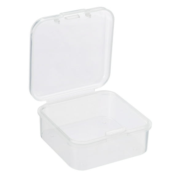 Uxcell 45x20mm Plastic Square Clear Storage Container Box with Lid, 8 Pack